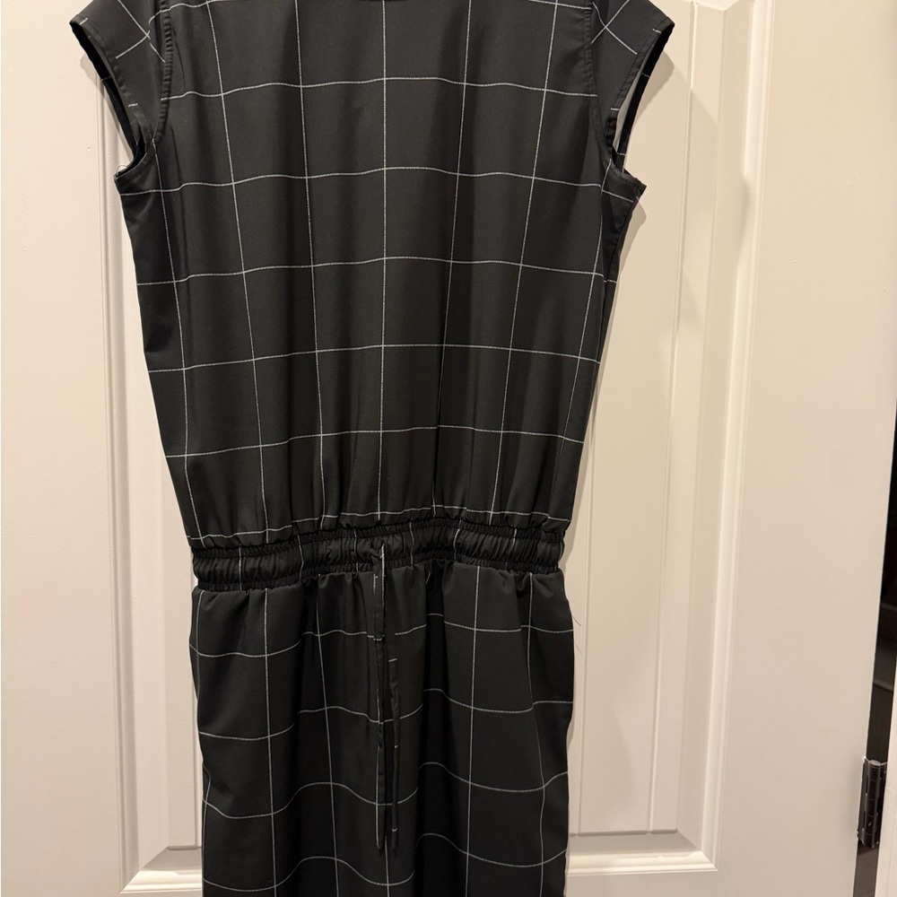 Albion Black Grid Midi Dress